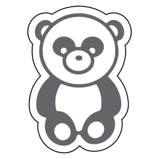 Sitting Big Nose Panda Sticker (Grey)